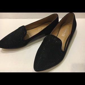 ALDO Black Pointed Toe Studded Flats Size 9